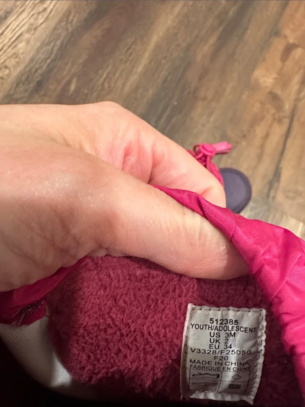 Lands’ End Kids Snow Flurry Boots Pink Purple Ombre Waterproof Youth 3 3M
